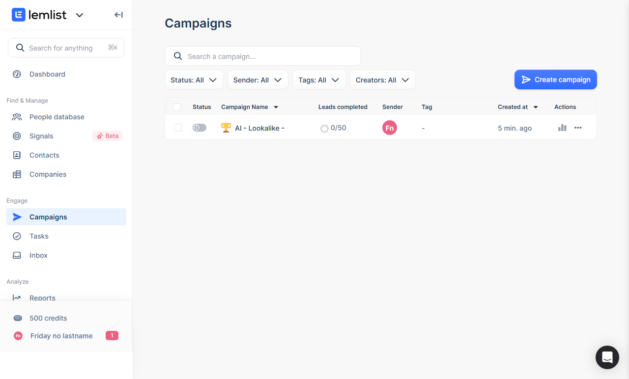 Lemlist Screenshot